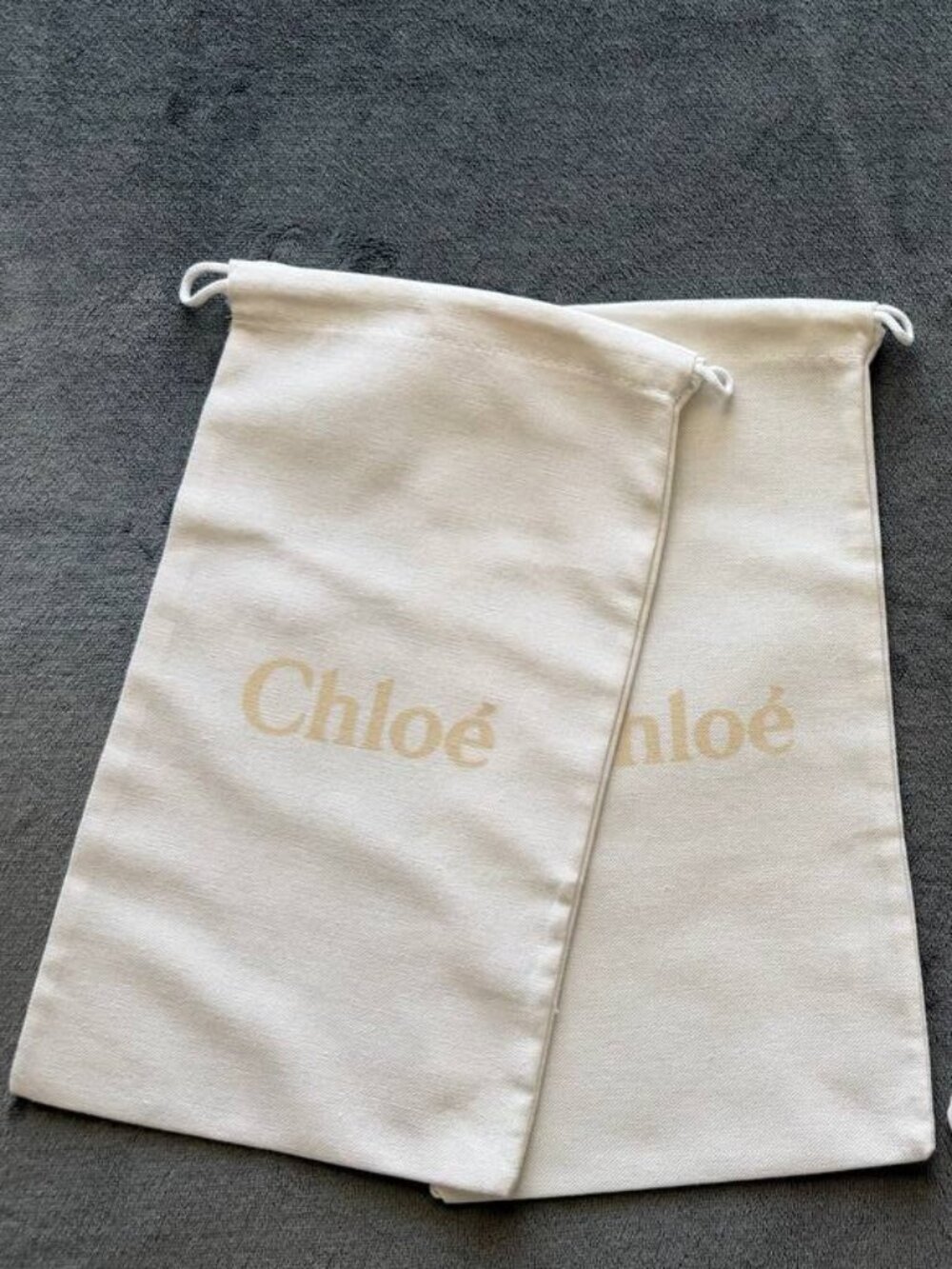 Set of 4 Chloe Drawstring Dust Cover Bag Lined Storage White 12” X 7”